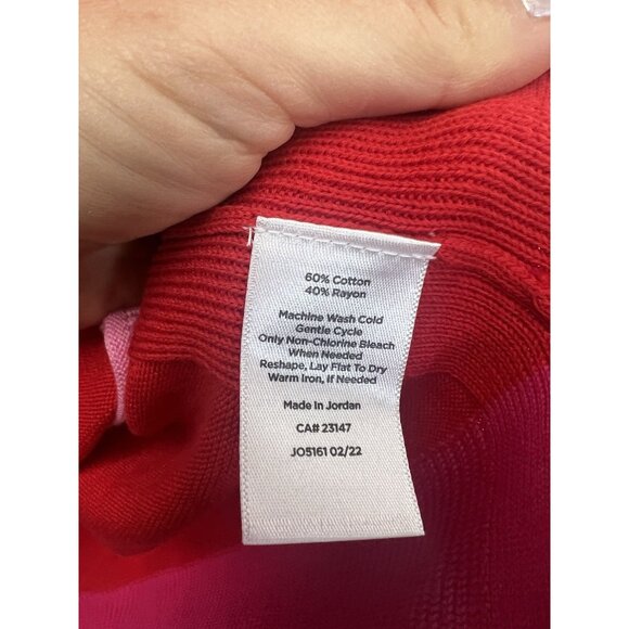 Talbots Petite Women's Red Pink Lightweight Long Sleeve Cardigan Cotton Blend LP - Picture 7 of 9